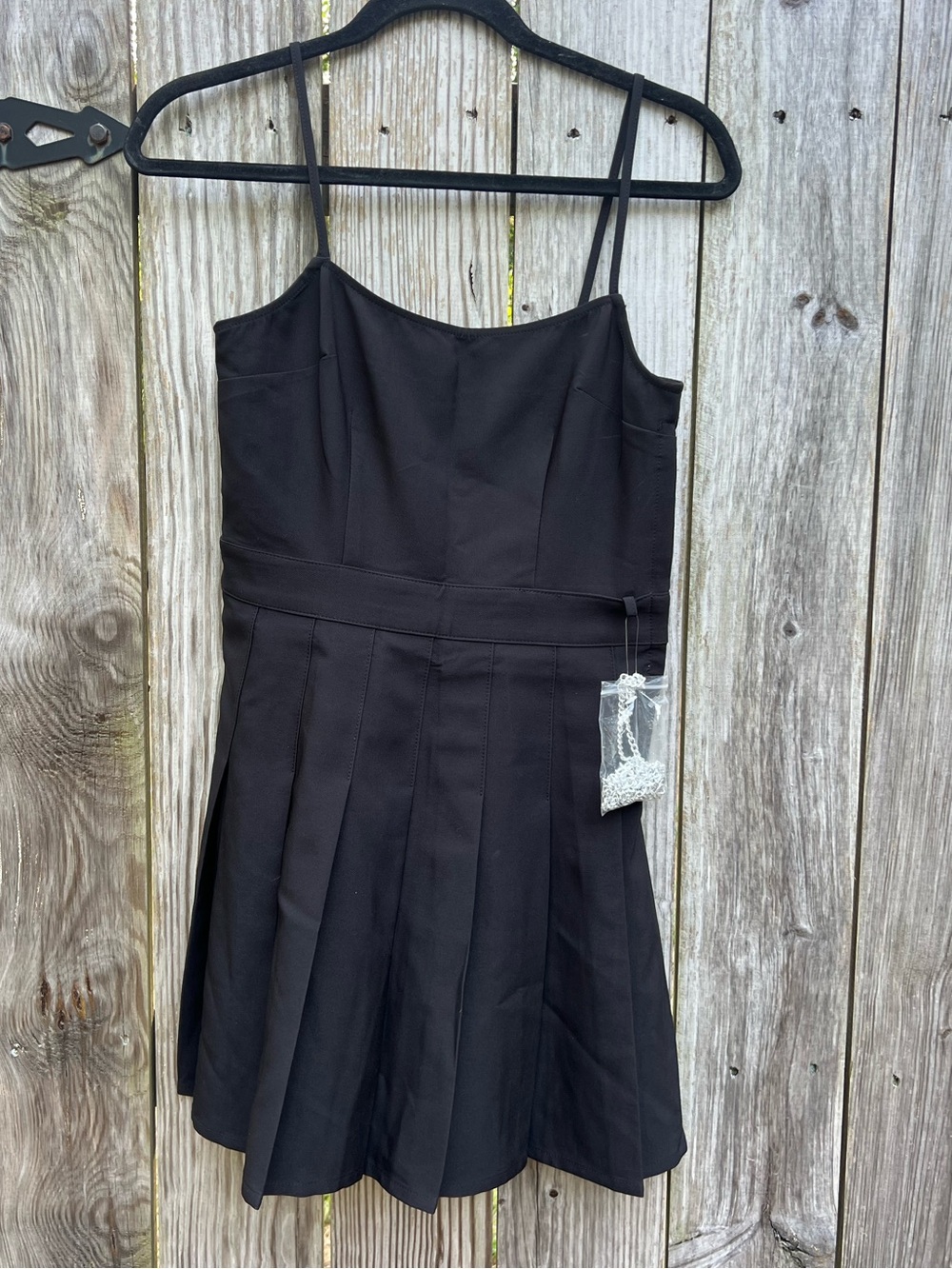 DIVIDED H & M Black Strap With Silver Chain Belt Women’s Small NWT NEW